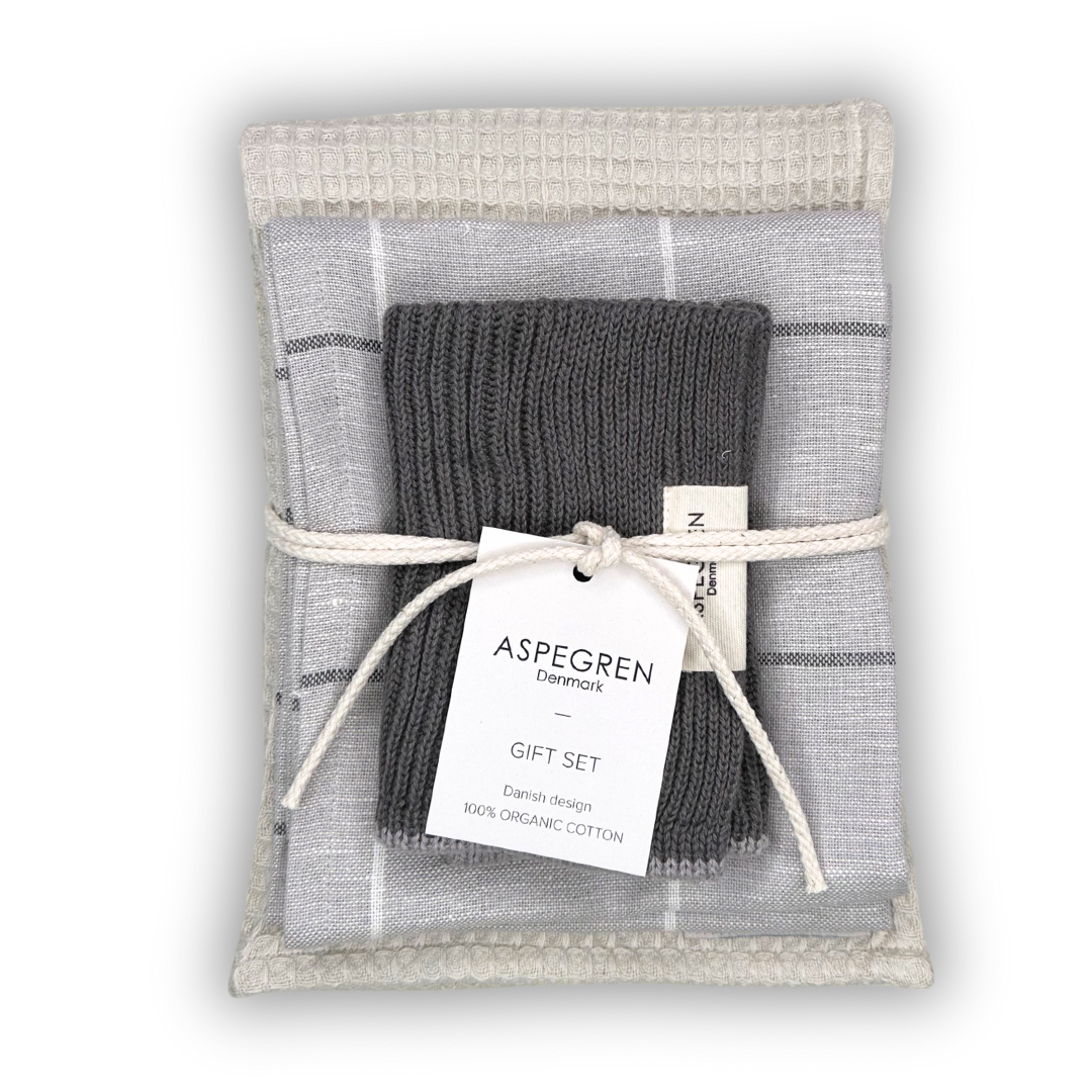 Gift set - 100% Organic cotton - Set of three - Oyster