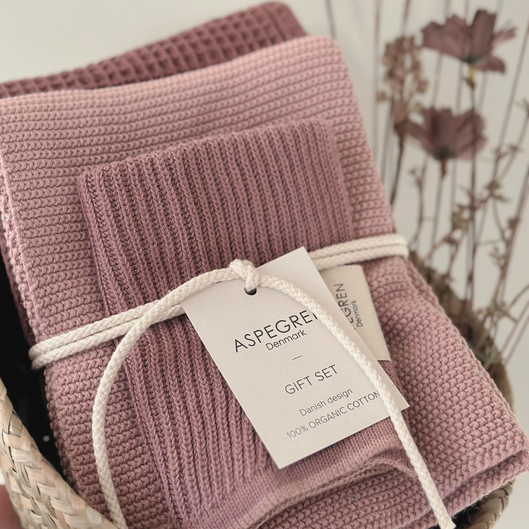 Gift set - 100% Organic cotton - Set of three - Merlot