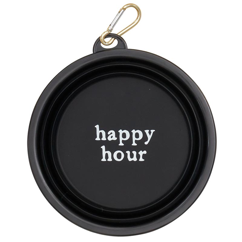 Large Collapsible Dog Bowl - Happy Hour