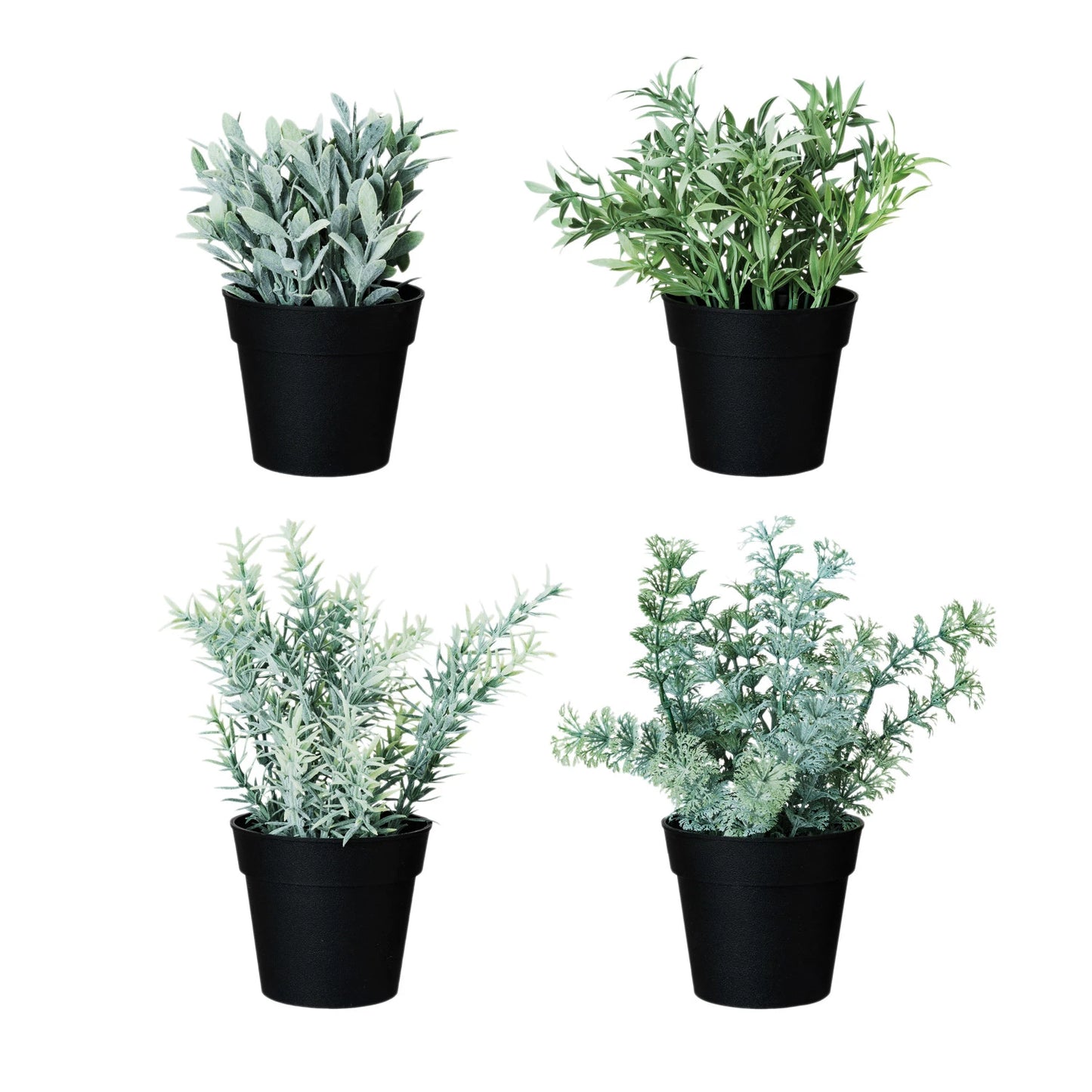 Faux Herbs in Plastic Pots