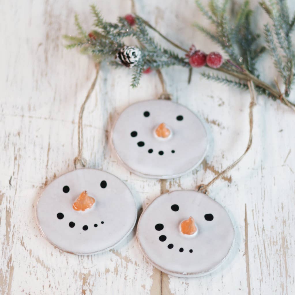 Handmade Melted Snowman Ornament