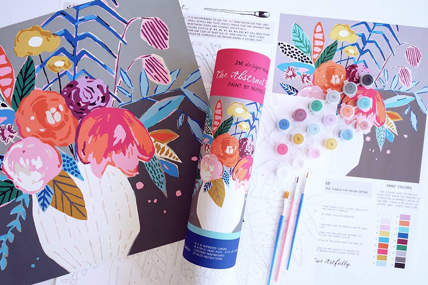 The Abstract Floral Paint by Number Kit