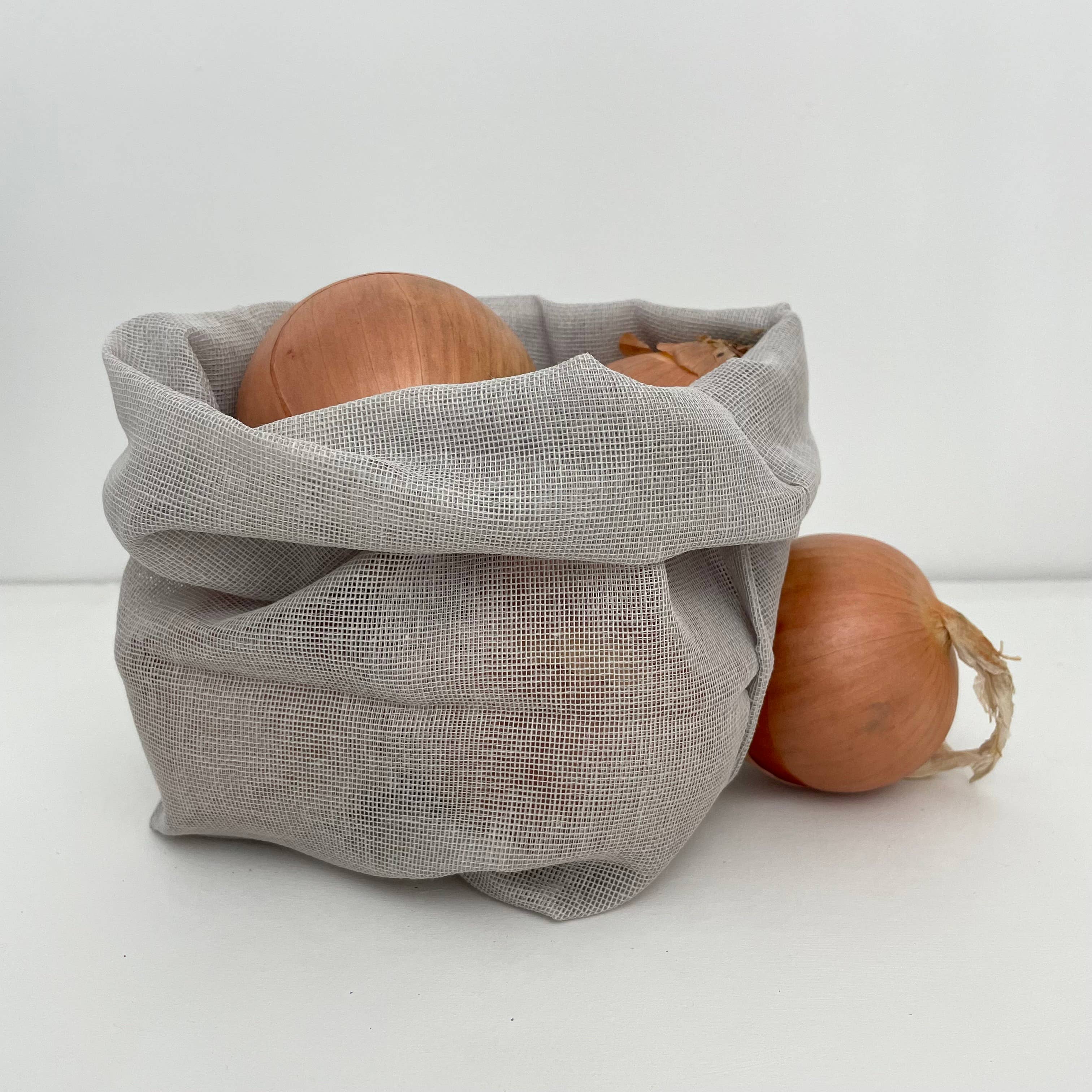 100% cotton gauze net eco kitchen storage bags - large