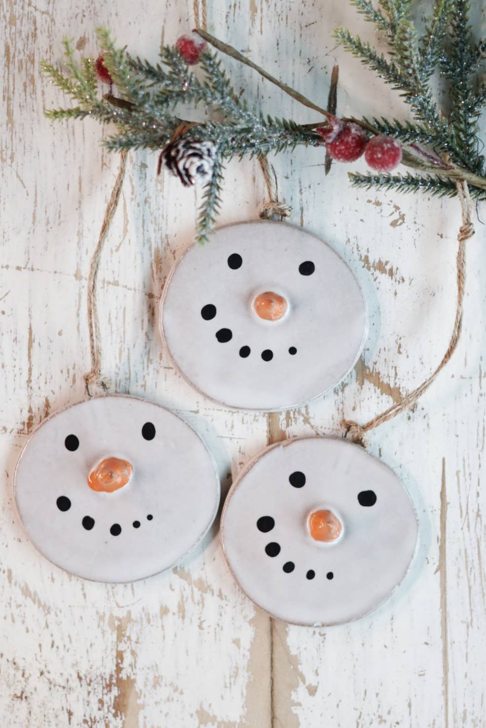 Handmade Melted Snowman Ornament
