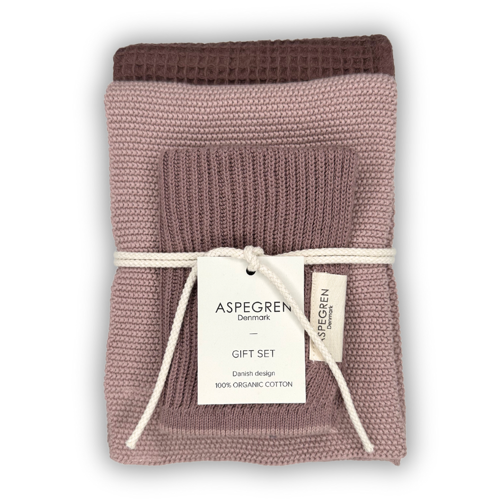 Gift set - 100% Organic cotton - Set of three - Merlot