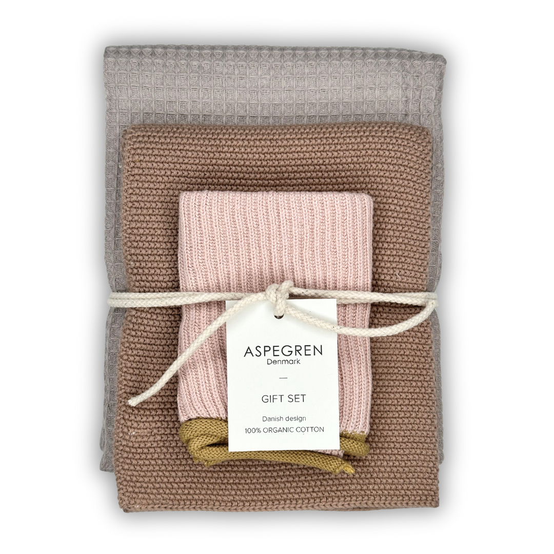 Gift set - 100% Organic cotton - Set of three - Macaron