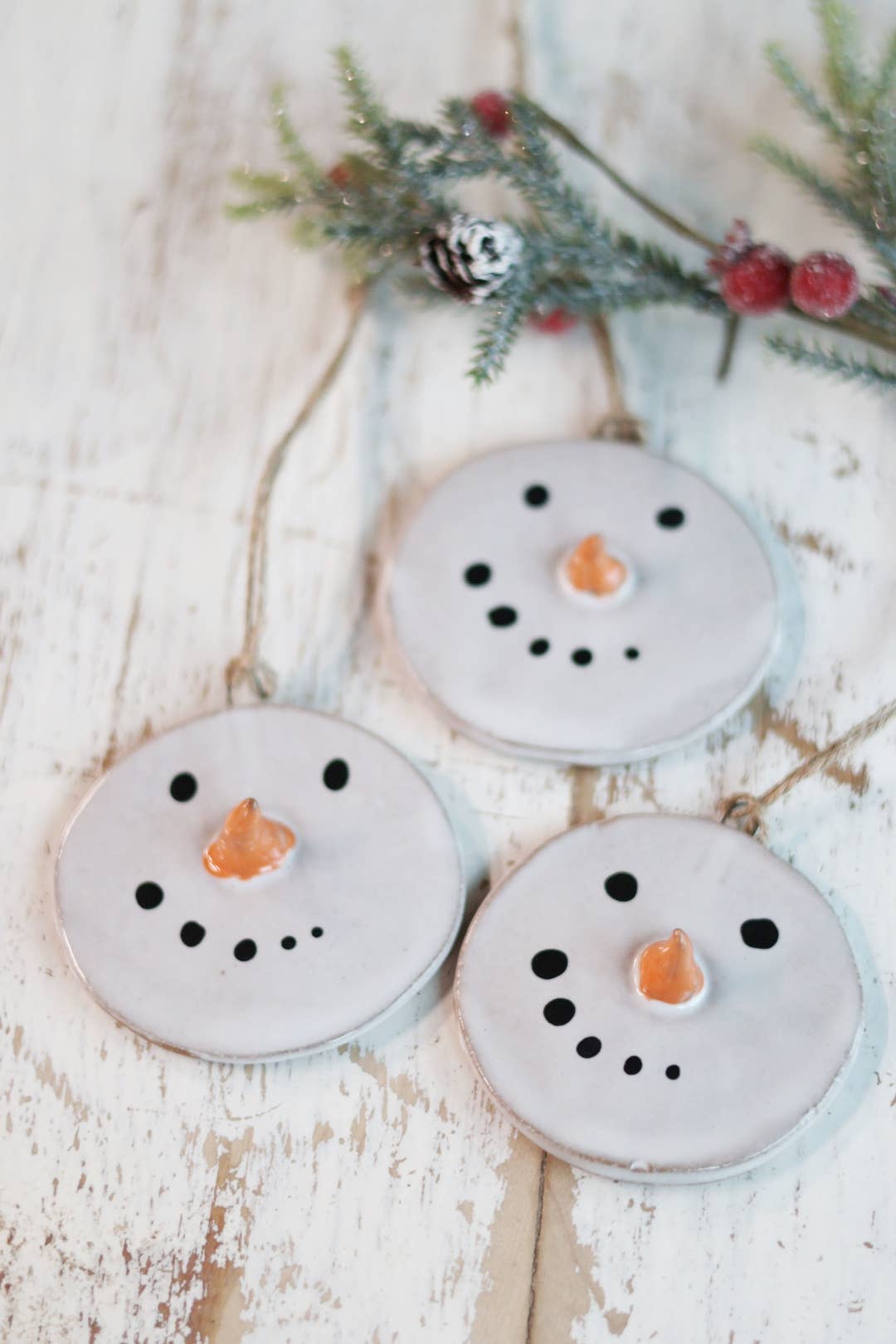 Handmade Melted Snowman Ornament