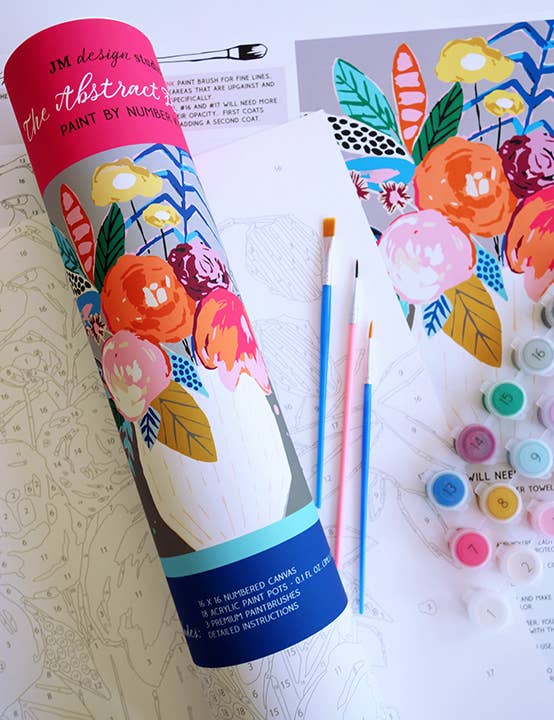 The Abstract Floral Paint by Number Kit