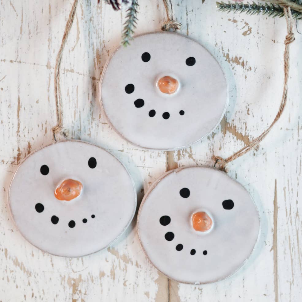 Handmade Melted Snowman Ornament
