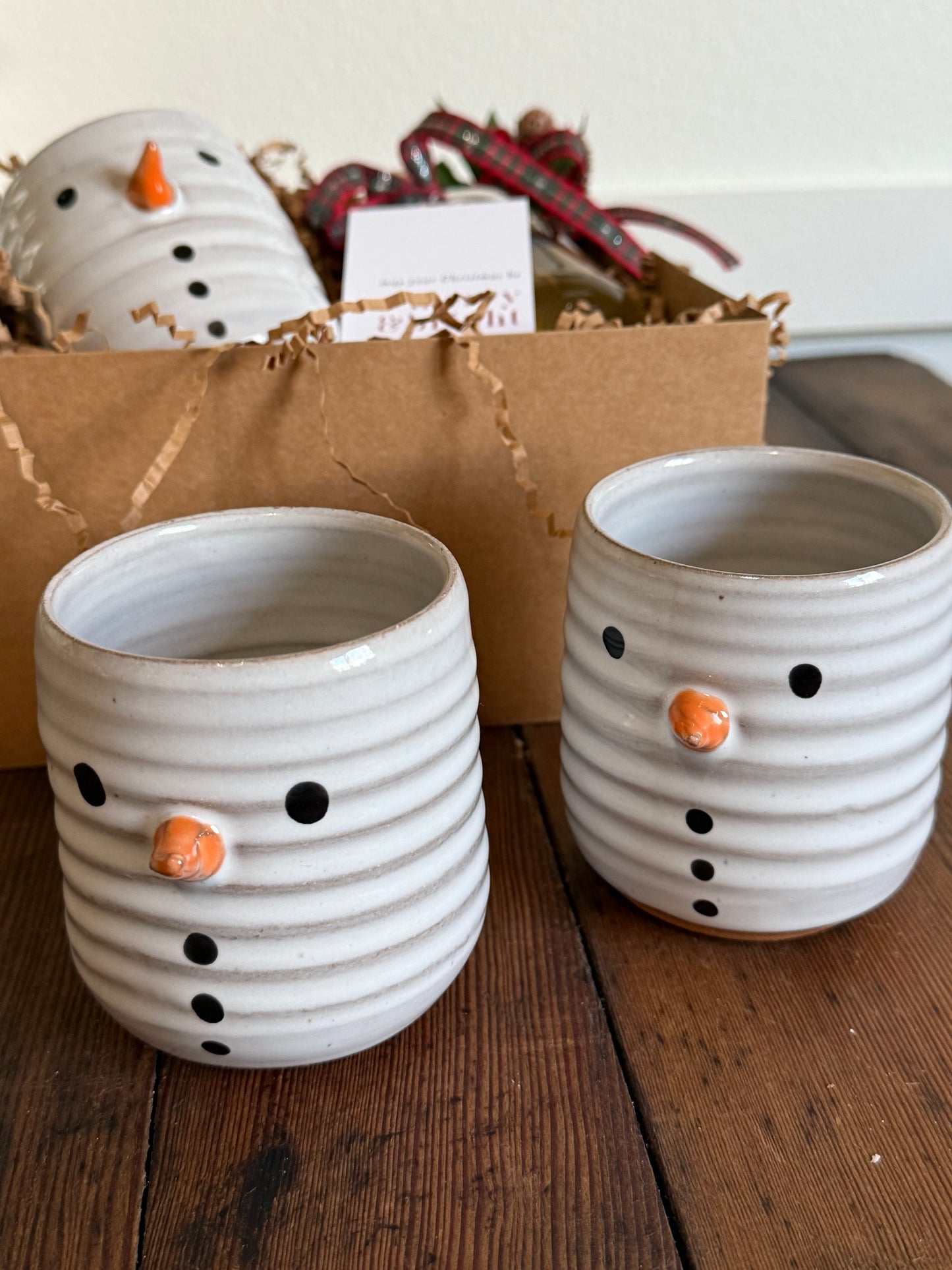 Reclamation Snowman Handmade Ceramic Wine/Coffee Cup