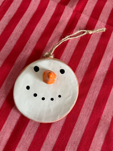 Handmade Melted Snowman Ornament