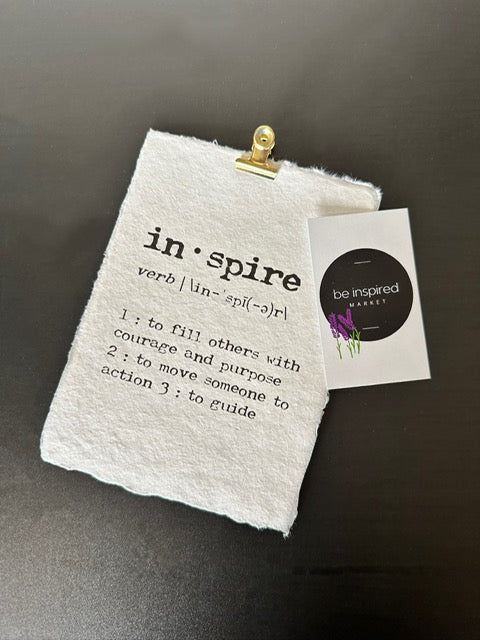 Inspire definition print on handmade paper