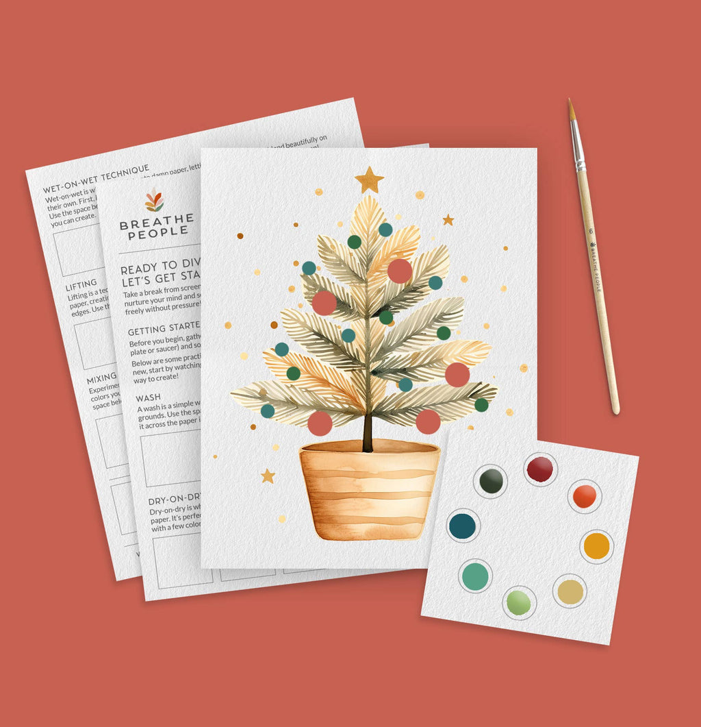 Potted Tree Watercolor Kit — Beginner Art Kit for Adults