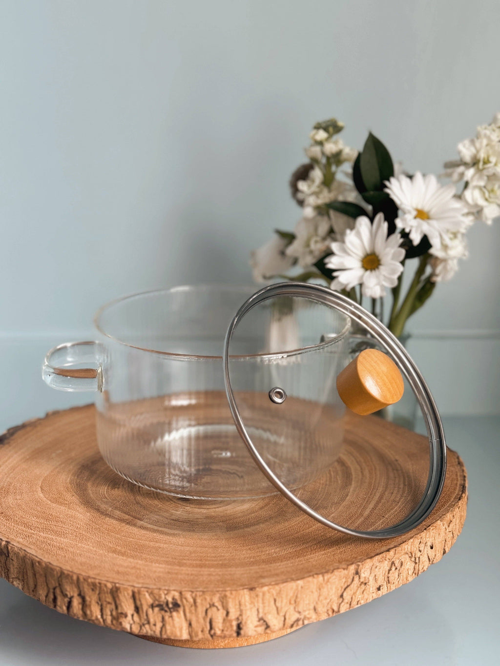 Wood & Glass Simmer Pot   | Stovetop Potpourri