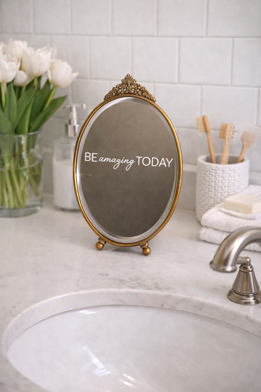 Antique Brass Inspirational Mirrors