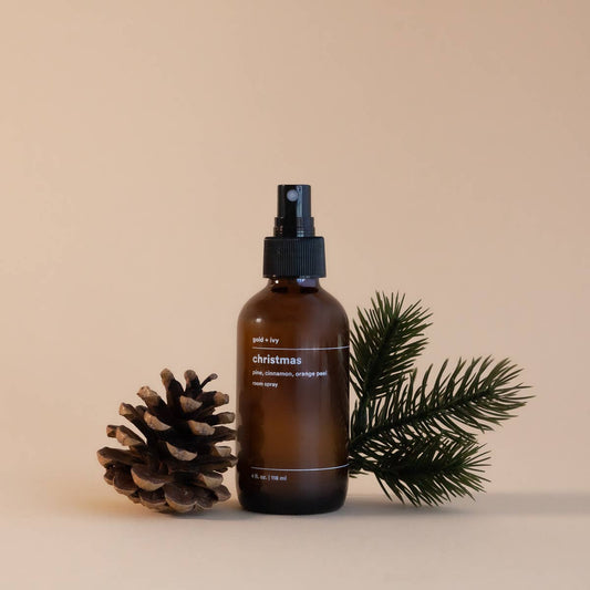 Christmas room + linen spray - pine, cinnamon, orange peel