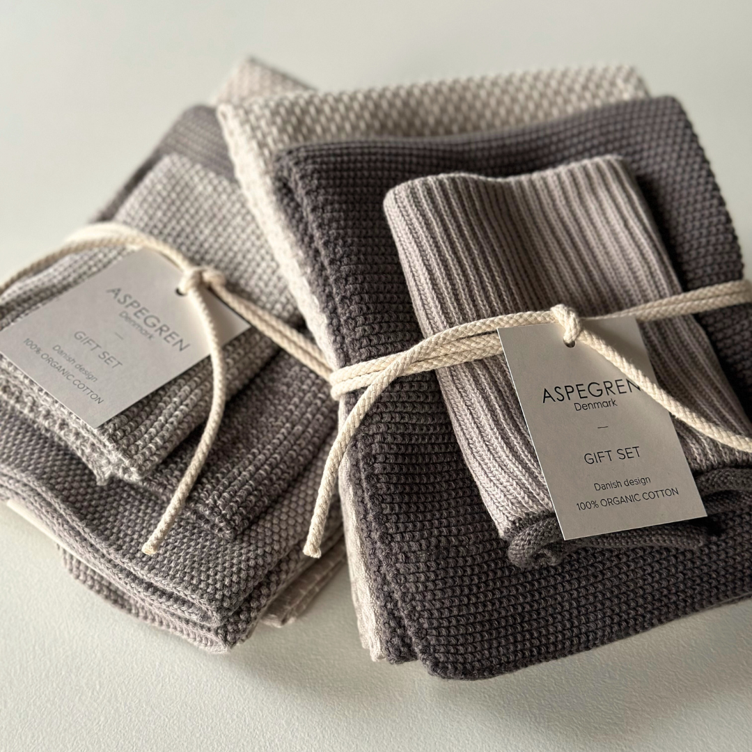 Gift set - 100% Organic cotton - Set of three - Caviar