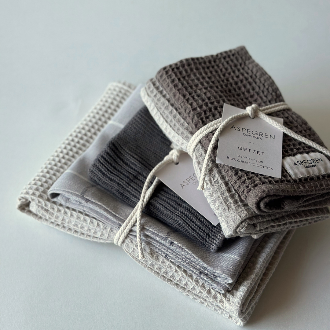 Gift set - 100% Organic cotton - Set of three - Oyster