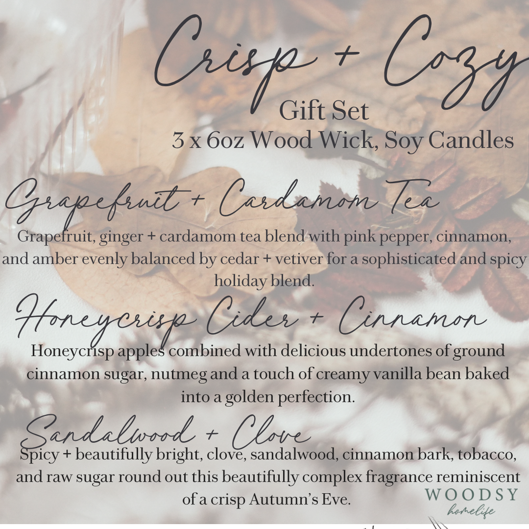 Crisp & Cozy /3 x 6oz Candle Gift Set