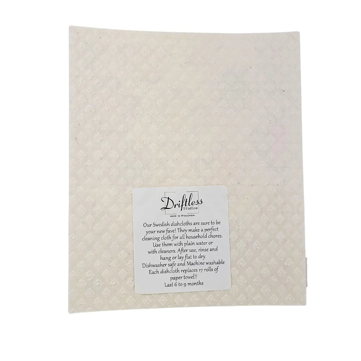 Light Blue with White Flower Swedish Dishcloth