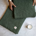 Zrestha - Green - 100% organic cotton throw blanket