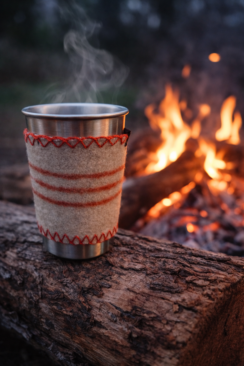 16 oz Steel Cup with Merino Wool Sleeve
