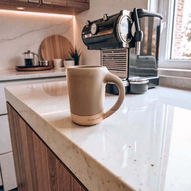 "BE THE LIGHT" Stamped Handmade Clay Mug