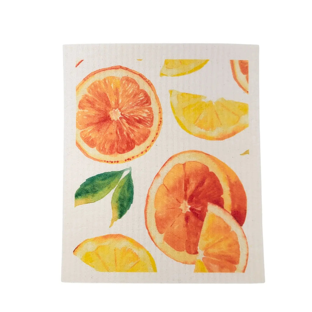 Orange Patterned Swedish Dishcloth