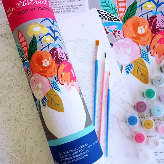 Abstract Floral Paint By Number Kit