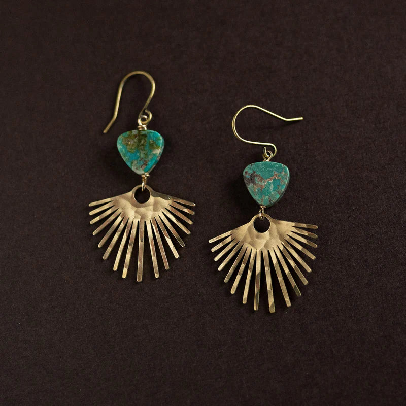Palm Springs Earrings - Green Teal