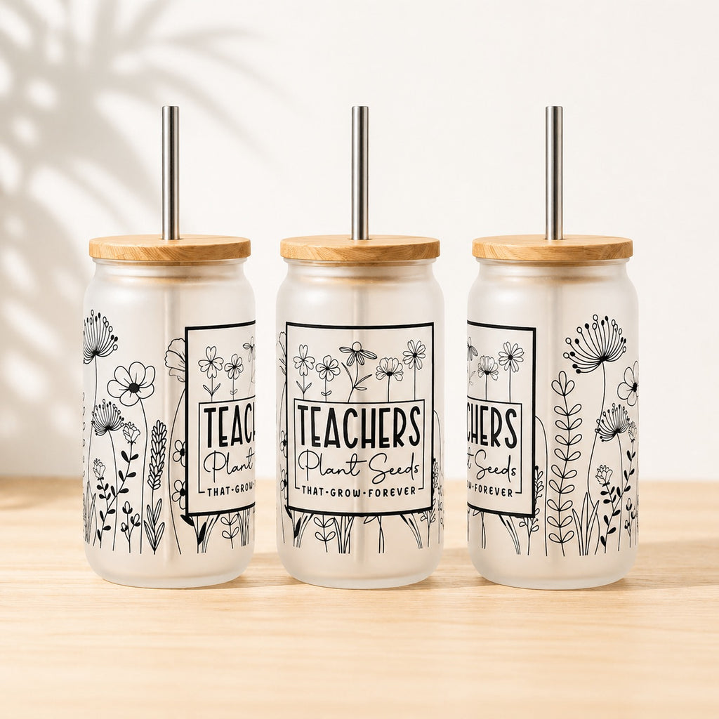 Teachers Plant Seeds That Grow Forever 16oz Libbey Glass Tumbler
