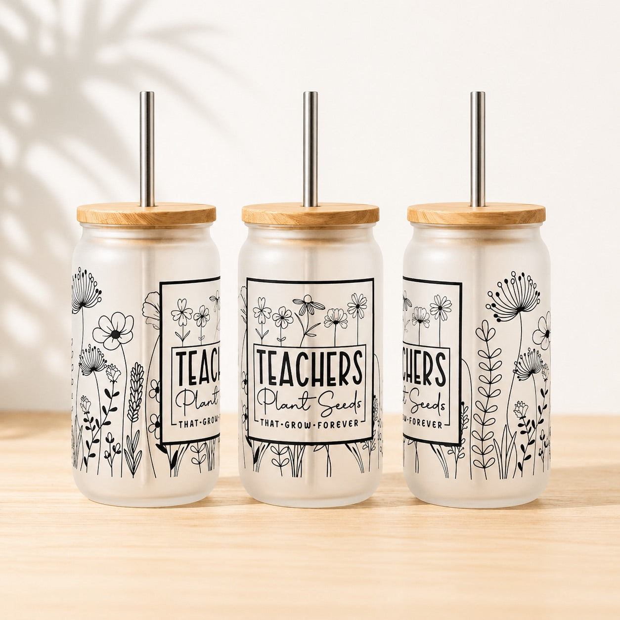Teachers Plant Seeds That Grow Forever 16oz Libbey Glass Tumbler