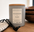Stone Color Ceramic Jar Candle with Wood Lid